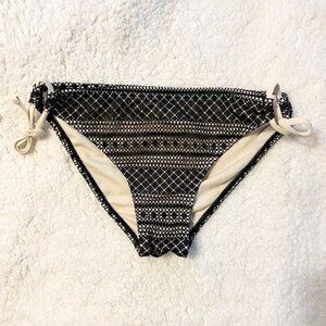 Cream and Black Prints Bikini Bottoms